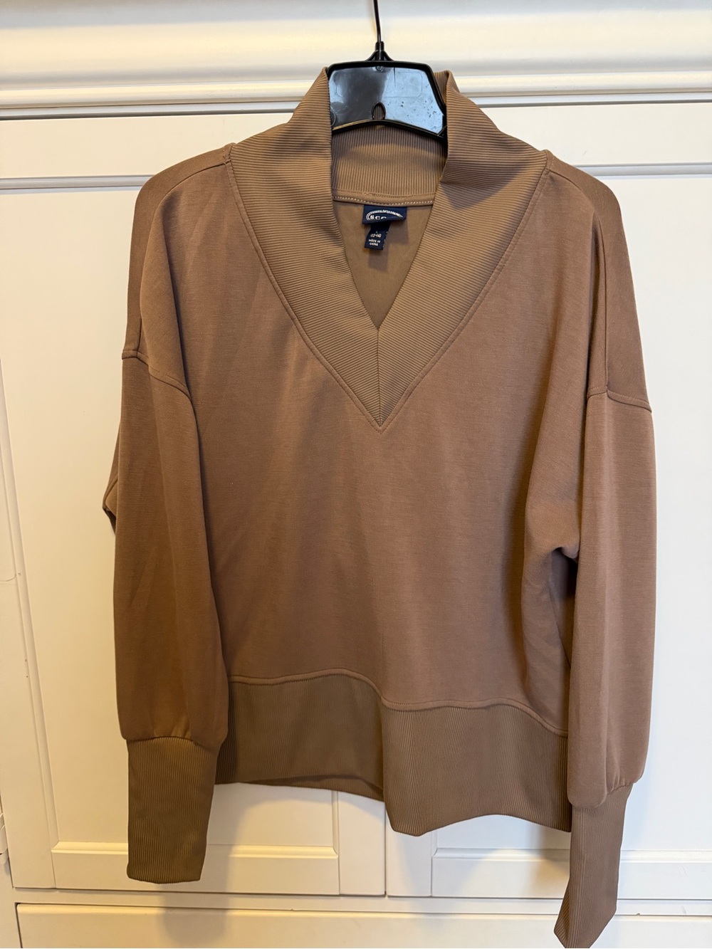 Avenue Shawl Collar Pullover Sweatshirt - Taupe Brown